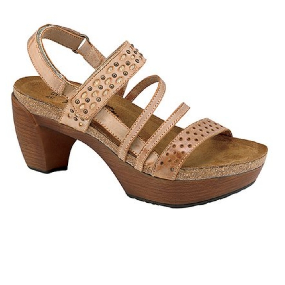 Naot Relate Biscuit Leather Ankle Strap Sandal